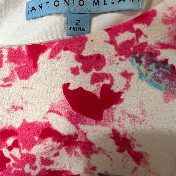 Antonio Melani Peplum Vibrant Watercolors Dress Size 2 - Picture 6 of 6